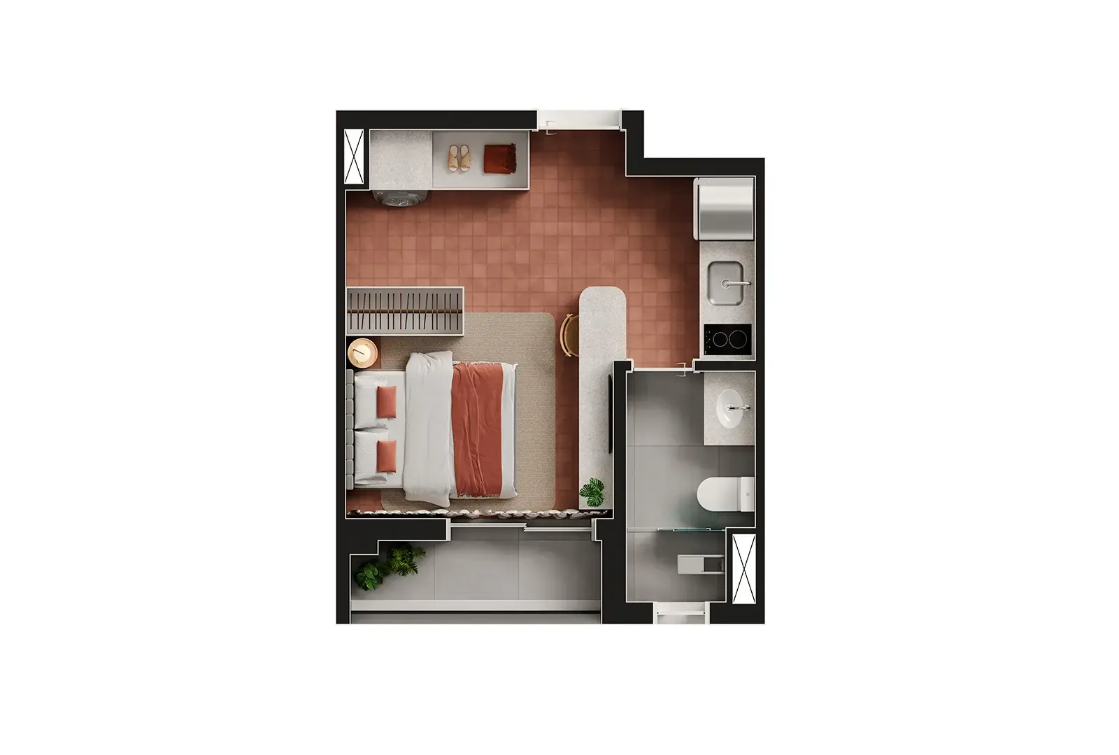 Planta 24 m² Nex One Bela Cintra