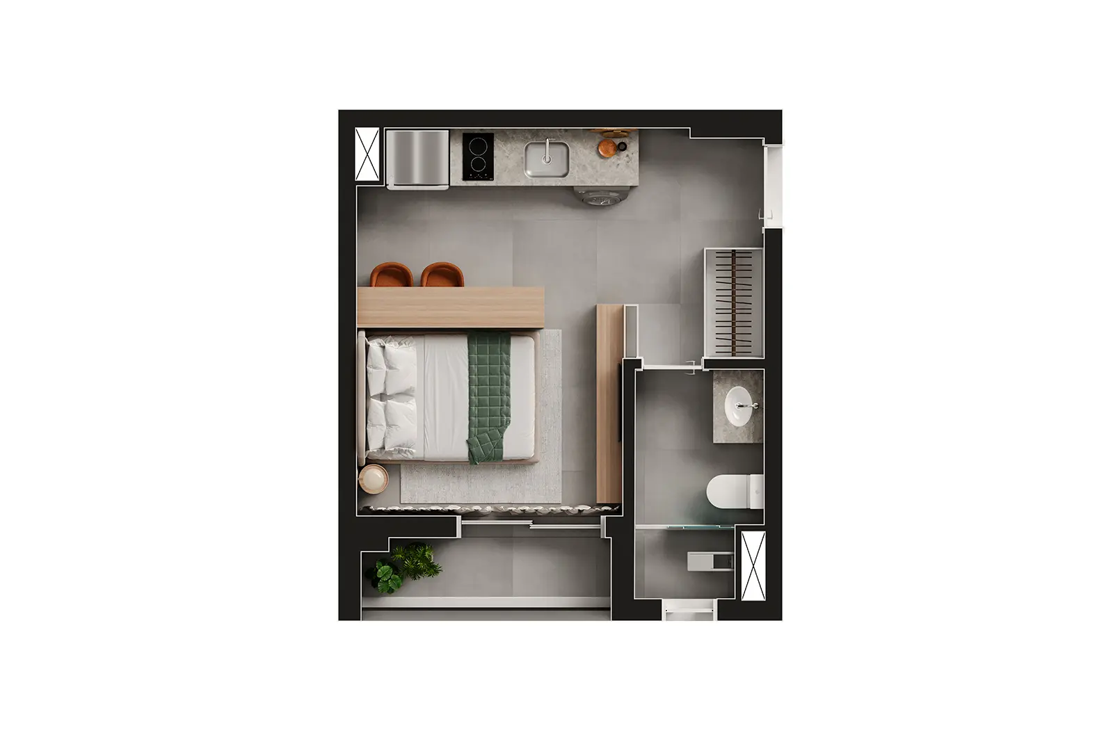 Planta 24 m² Nex One Bela Cintra